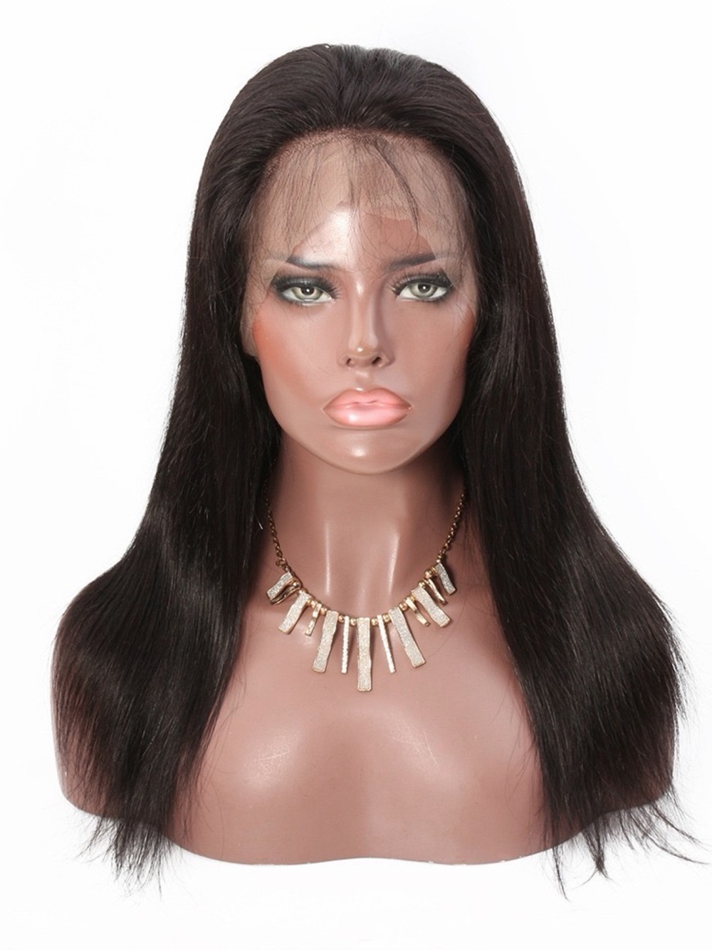 13x4 Natural Black HD Lace Front Wig – Glueless Human Hair Wig Pre-Plucked 16”